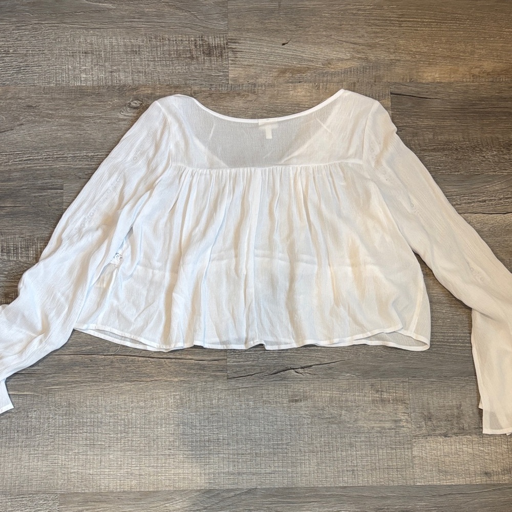 NWOT Elegant BOHO White Crop Top - Picture 5 of 6
